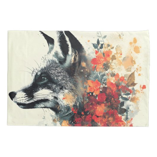 Boho Floral Fox Wildlife Nature Kussensloop (Achterkant)