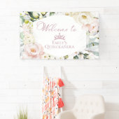 Boho Floral Frame Quinceañera Welcome Bannière (En situation)
