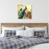 boho floral frans moderne  pauw canvas afdruk (Insitu (Slaapkamer))