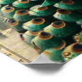 boho floral frans moderne  pauw poster (Hoek)