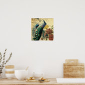 boho floral frans moderne  pauw poster (Keuken)