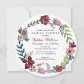 Boho Floral Garden Bridal Douche Invitations (Devant)