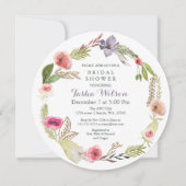 Boho Floral Garden Bridal Douche Invitations (Devant)
