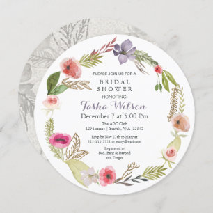 Boho Floral Garden Bridal Douche Invitations