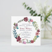 Boho Floral Garden Bridal Shower Invitations Kaart (Staand voorkant)