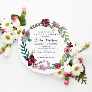 Boho Floral Garden Bridal Shower Invitations Kaart
