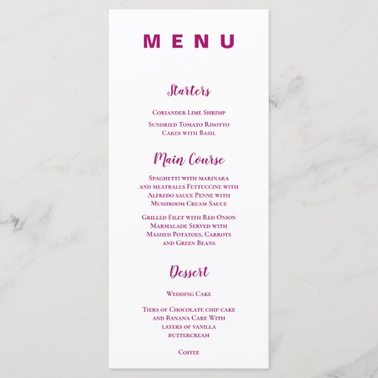 Boho Floral Garden Mariage Réception Dîner Menu (Devant)