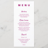 Boho Floral Garden Wedding Receptie Diner Menu (Voorkant)