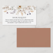 Boho Floral Gender Neutral Book Request Informatiekaartje (Voorkant / Achterkant)