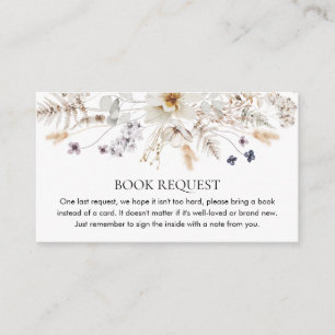 Boho Floral Gender Neutral Book Request Informatiekaartje