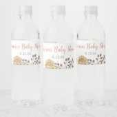 Boho Floral Gender Neutral Shower Waterfles Etiket (Flessen)