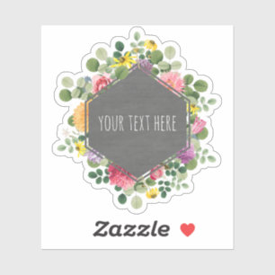 Boho Floral Geometric Label Sticker