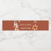 Boho Floral gepersonaliseerde waterfles labels Etiket (Enkel label)