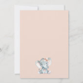 Boho Floral Girls Elephant baby shower Invitation (Dos)