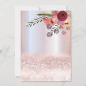 Boho floral Girly cupcake Roos gouden glitterij Kaart (Achterkant)