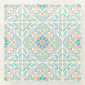 Boho Floral  Glazen Onderzetter (Voorkant)