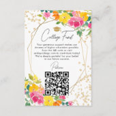 Boho Floral Gold Afstuderen QR College Fund Informatiekaartje (Voorkant)