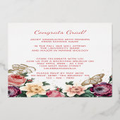 Boho Floral Gold Foil Faire-part de graduation (Verso)