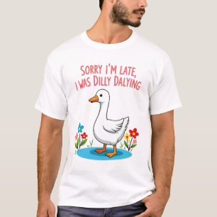 Boho Floral Grappig Sorry dat ik laat ben ik was D T-shirt