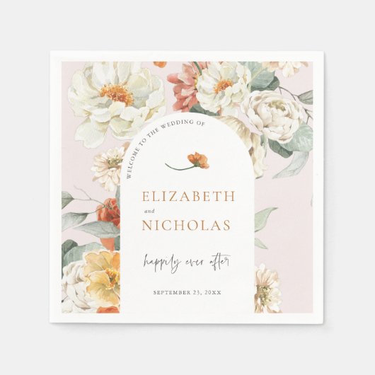 Boho Floral Greenery Botanical Wedding Servet (Voorkant)