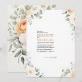 Boho Floral Greenery Faire-part de mariage botaniq (Devant / Derrière)