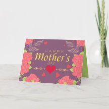 Boho Floral Happy Mothers Day Roze Paarse Geel