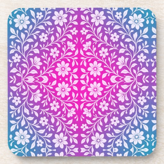 Boho Floral Hard plastic coaster Bier Onderzetter (Voorkant)