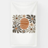 Boho Floral Herfst Pompoen Seizoen Spandoek (Verticaal)