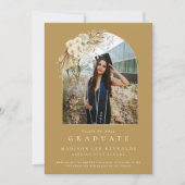 Boho Floral High School Foto Afstuderen Kaart (Voorkant)