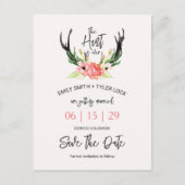 ©Boho Floral Hunt is over de datum redden Aankondigingskaart (Voorkant)