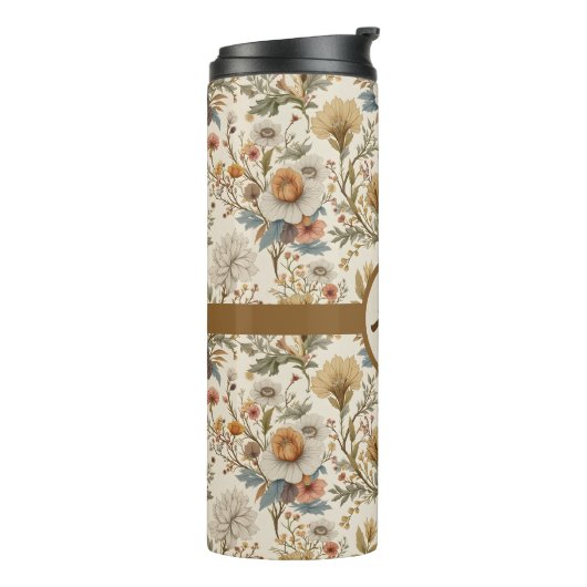 Boho Floral in Beige Thermosbeker (Gedraaid links)