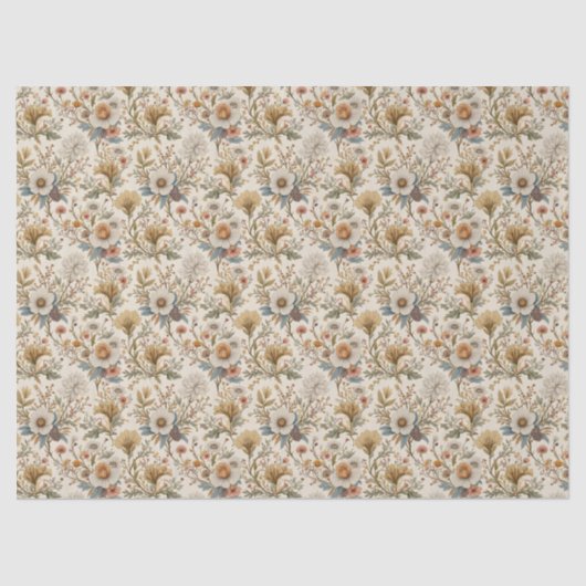 Boho Floral in Beige Tissuepapier (Voorkant)