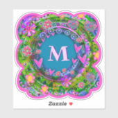 Boho Floral Initial Pour Son Sticker D'Inspirivée (Feuille)