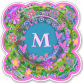 Boho Floral Initial Pour Son Sticker D'Inspirivée (Devant)