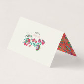 Boho Floral | Instellingen gastnaam | Plaats kaart Visitekaartjes (Achterkant)