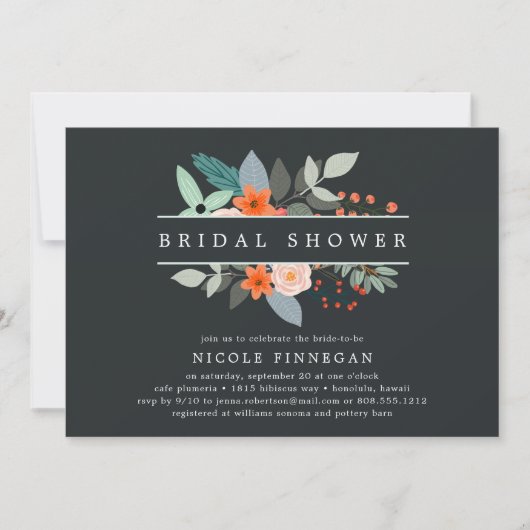 Boho Floral | Invitation de douche nuptiale (Devant)