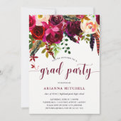 Boho Floral | Invitation de la fête de graduation (Devant)