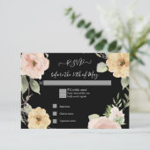 Boho Floral Jaune Rose Noir Réponse RSVP (Debout devant)