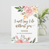 Boho Floral, jij wordt mijn bruidsmeisje kaart (Staand voorkant)