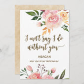 Boho Floral, jij wordt mijn bruidsmeisje kaart (Voorkant / Achterkant)