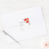 Boho Floral Joyeux Noël À De Sticker Carré (Enveloppe)