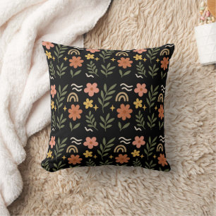 Boho Floral Leaf Coussin
