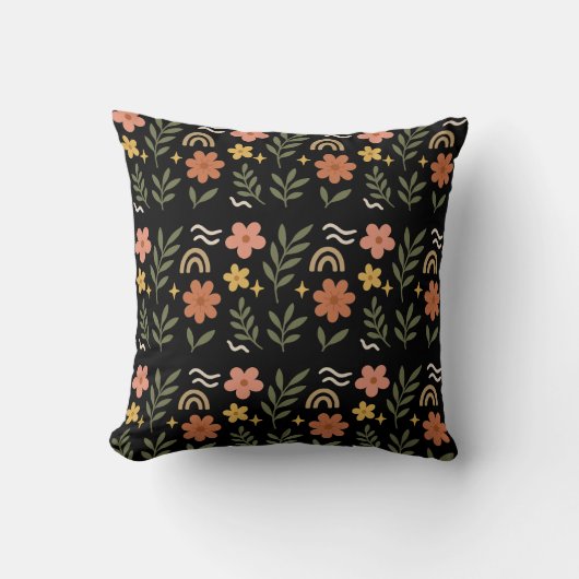 Boho Floral Leaf Coussin (Recto)