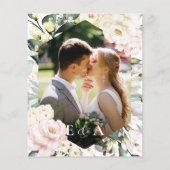 Boho Floral Lijst foto bruiloft uitnodiging (Achterkant)