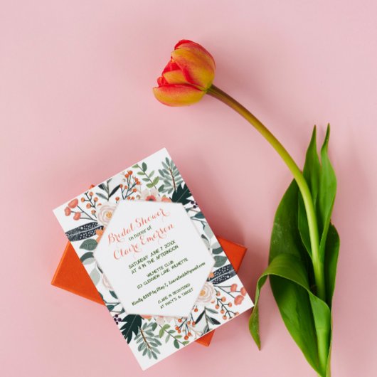 Boho floral lijst kaart