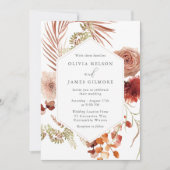 Boho Floral Lijst Modern Wedding Kaart (Voorkant)