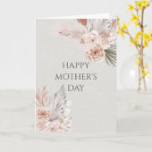 Boho Floral Lijst Moederdag Faux Linen Kaart (Gele Bloem)