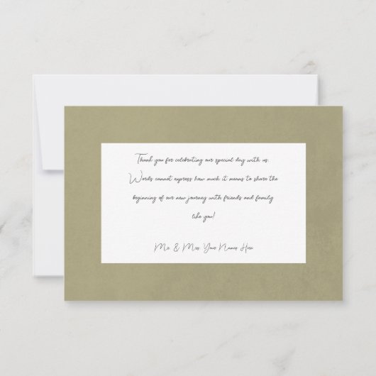 Boho Floral Lijst Sage Hartelijk dank Bedankkaart (Achterkant)