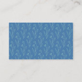 Boho Floral Line Art Blue Script Weddenschap RSVP Informatiekaartje (Achterkant)