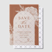 Boho Floral Line Art Terracotta Arch Bewaar de dat Vellum Uitnodigingen (Offset (Uitnodiging))